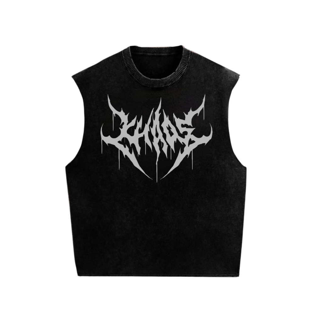 Chaos Ken Carson Sleeveless T-Shirt – Black