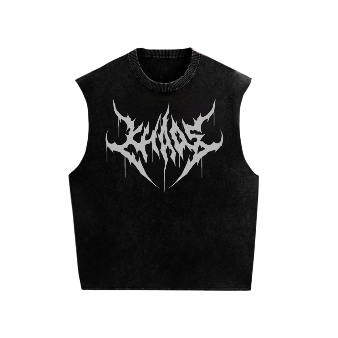Chaos Ken Carson Sleeveless T-Shirt – Black