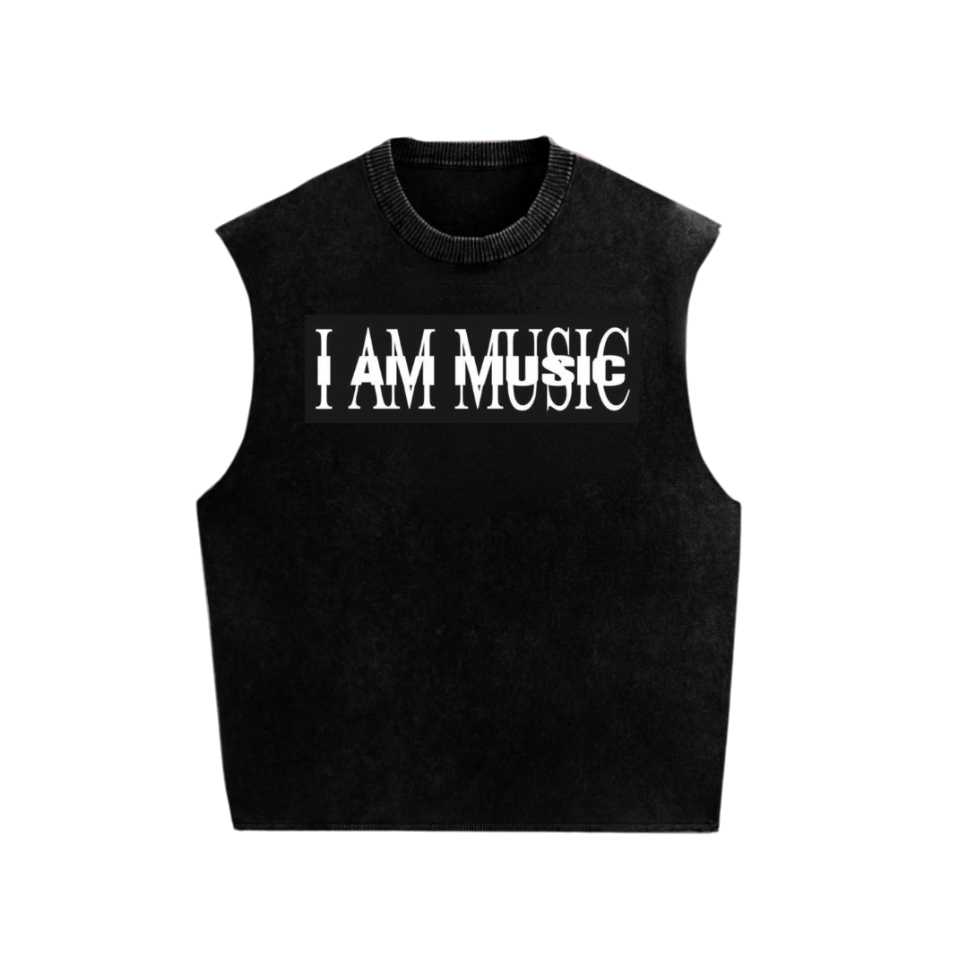 I Am Music Playboi Carti Sleeveless T-Shirt – Black