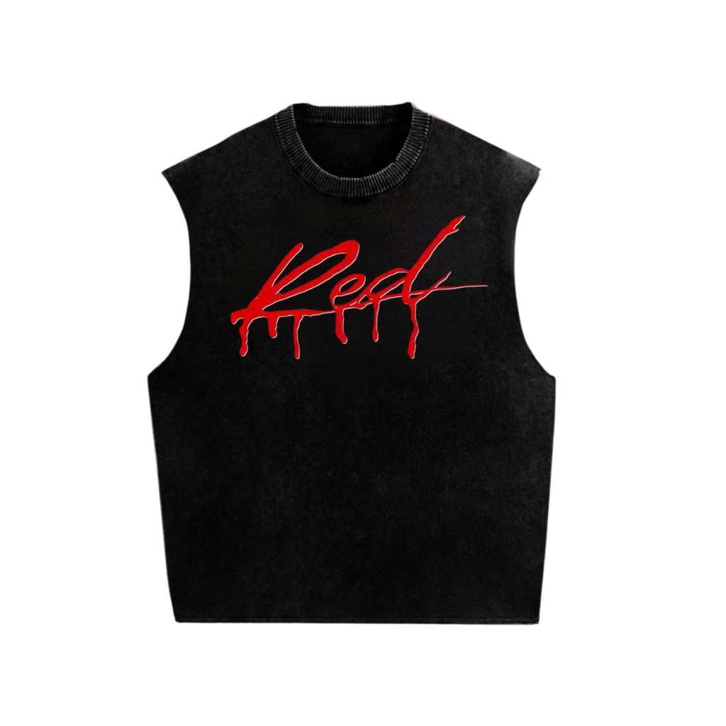 Red Playboi Carti Sleeveless T-Shirt – Black