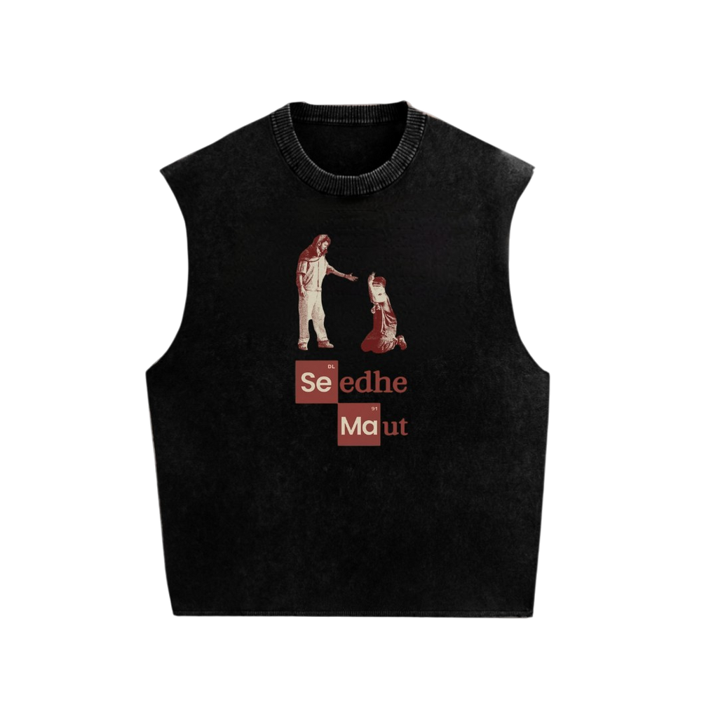 Seedhe Maut Acid Wash Oversized Sleeveless Tank | Premium Hip-Hop Streetwear