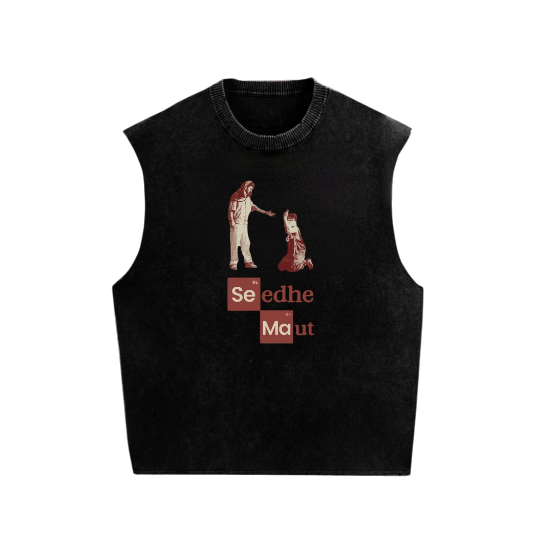 Seedhe Maut Acid Wash Oversized Sleeveless Tank | Premium Hip-Hop Streetwear
