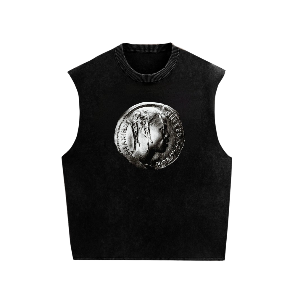 travis circus maximus  Coin  Oversized Sleeveless Tank | Premium Streetwear