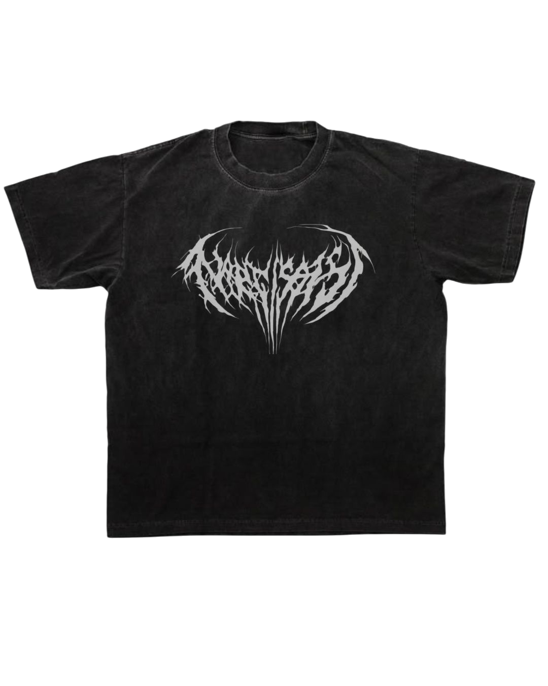 Black oversized graphic t-shirt featuring a Playboi Carti-inspired design. The back showcases gothic and distorted text reading “PLAYBOI CARTI,” with a bold logo beneath it. The left side has the word “STARFUSION” vertically. The design includes abstract elements like distorted shoes, a screaming mouth with an eyeball inside, and a ticket-style graphic with the text “NARCISSIST” and “SEPTEMBER 30, 2021.” The shirt has an overall grunge and dark streetwear aesthetic.