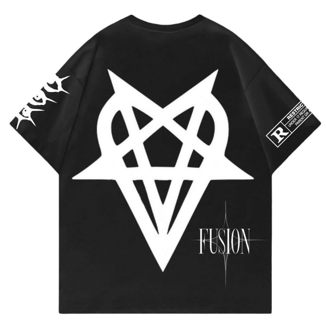 Opium Fusion Oversized T-Shirt – Dark Aesthetic Black Streetwear Graphic Tee for Men