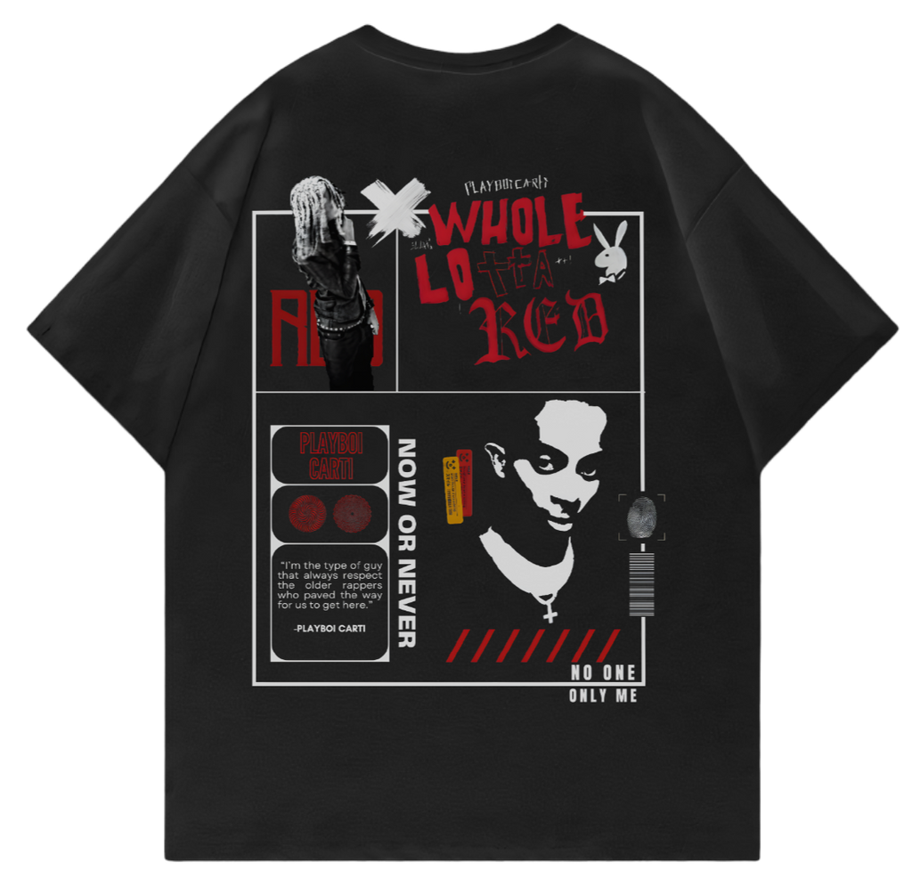 Whole Lotta Red Oversized T-Shirt – Playboi Carti Inspired Red Graphic Streetwear tee