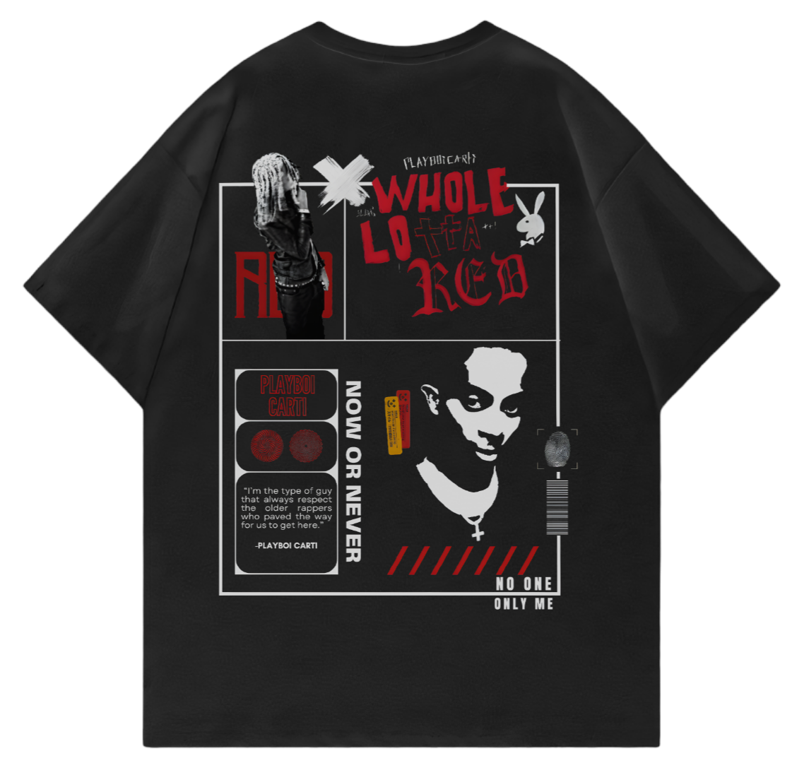 Whole Lotta Red Oversized T-Shirt – Playboi Carti Inspired Red Graphic Streetwear tee