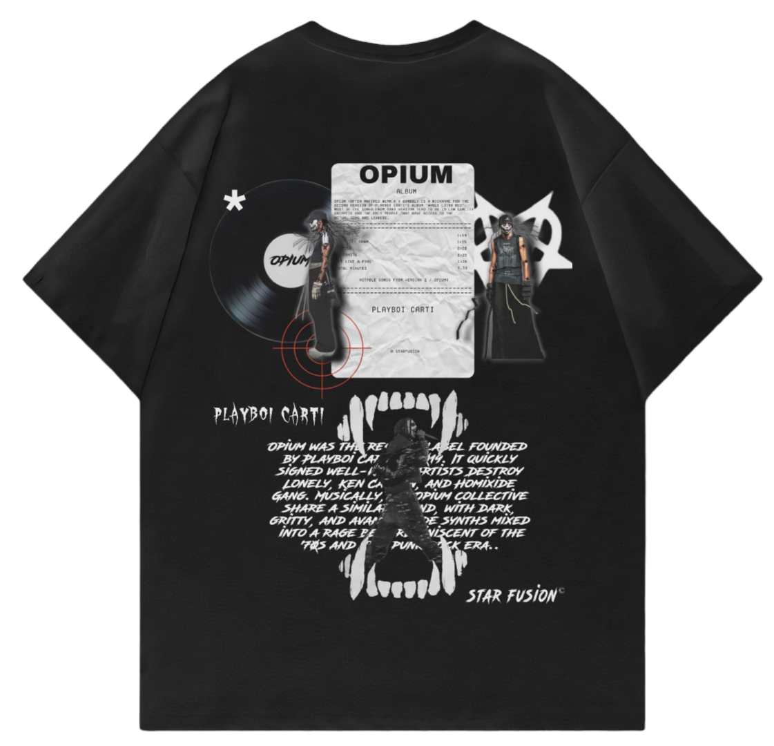 Opium Oversized T-Shirt – Playboi Carti Inspired Black Streetwear Graphic Tee