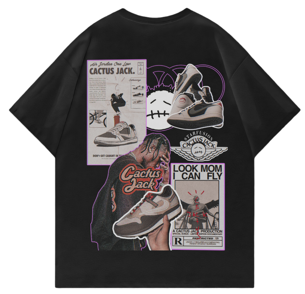 It’s On Fire Cactus Jack Oversized T-Shirt – Travis Scott Inspired Streetwear Graphic Tee