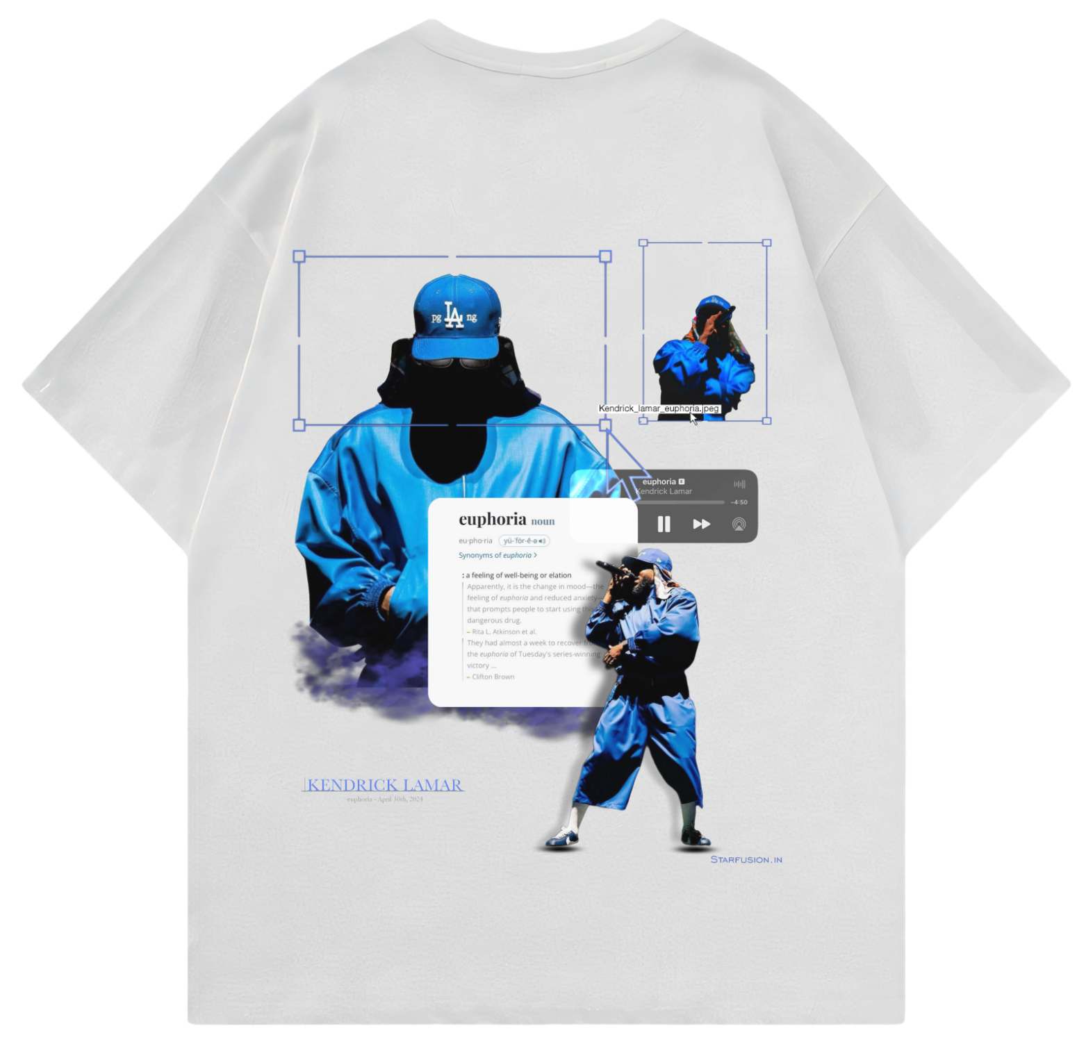 Kendrick Lamar Euphoria Oversized T-Shirt – Minimal Aesthetic White Streetwear Graphic Tee