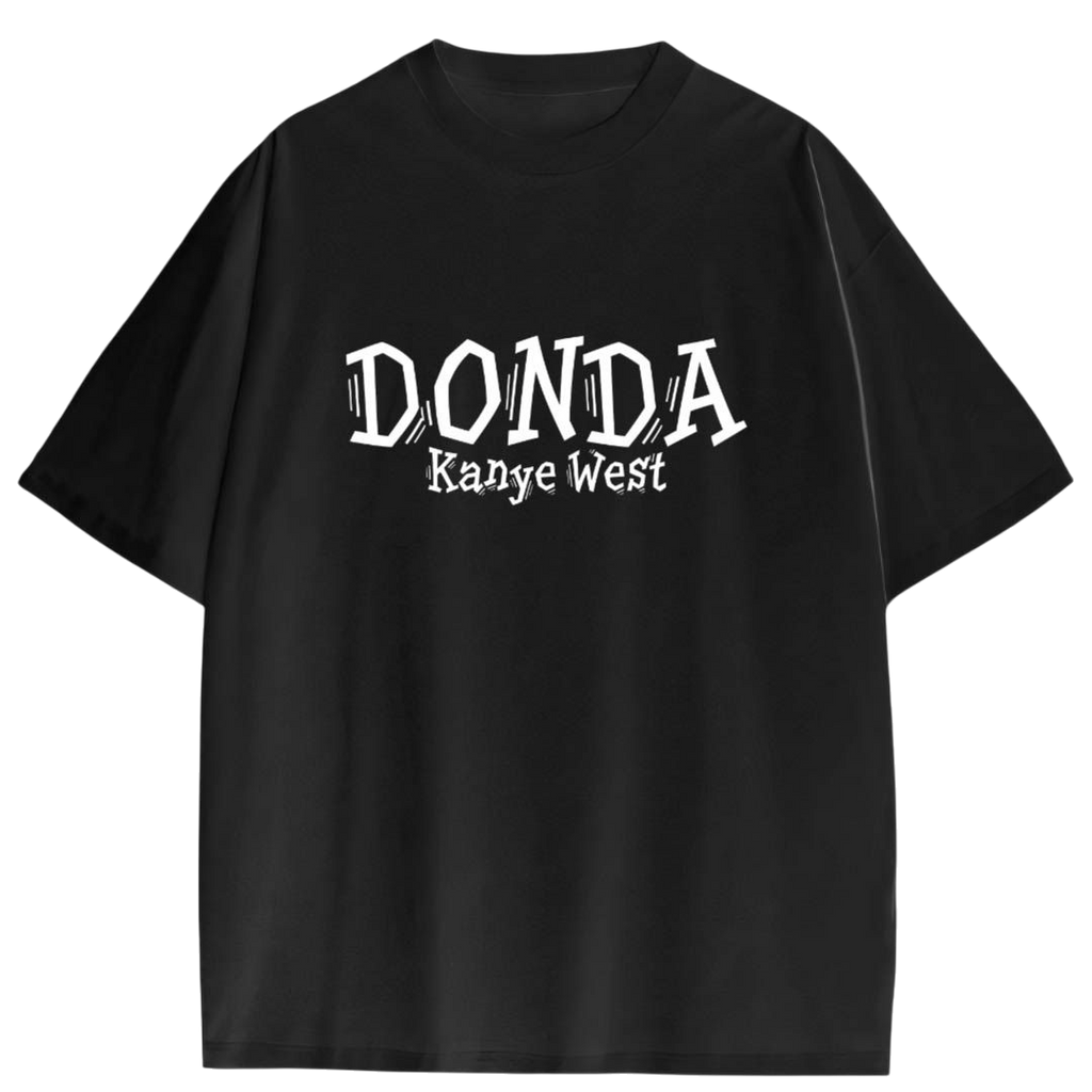 Kanye West DONDA Oversized T-Shirt – Black Graphic Streetwear Tee for Men